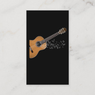 Tarjeta De Visita Notas musicales gráficas de guitarra acústica vi