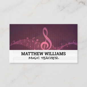 Tarjeta De Visita Notas musicales hojas de música   Banda