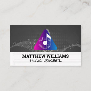Tarjeta De Visita Notas Musicales Hojas de Música Banda de Sonido