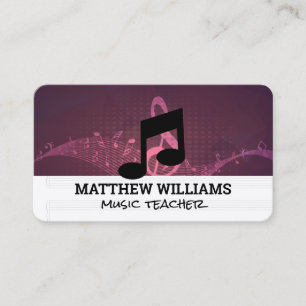 Tarjeta De Visita Notas Musicales Ingeniero de Sonido Cantante
