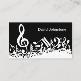 Tarjeta De Visita Notas musicales jumbleadas de blanco personalizada