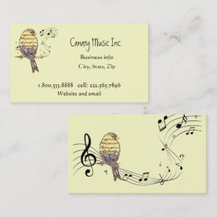 Tarjeta De Visita Notas musicales personalizadas y negocio de música