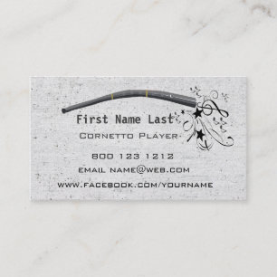 Tarjeta De Visita Notas musicales que soplan Cornett Cornetto Zink