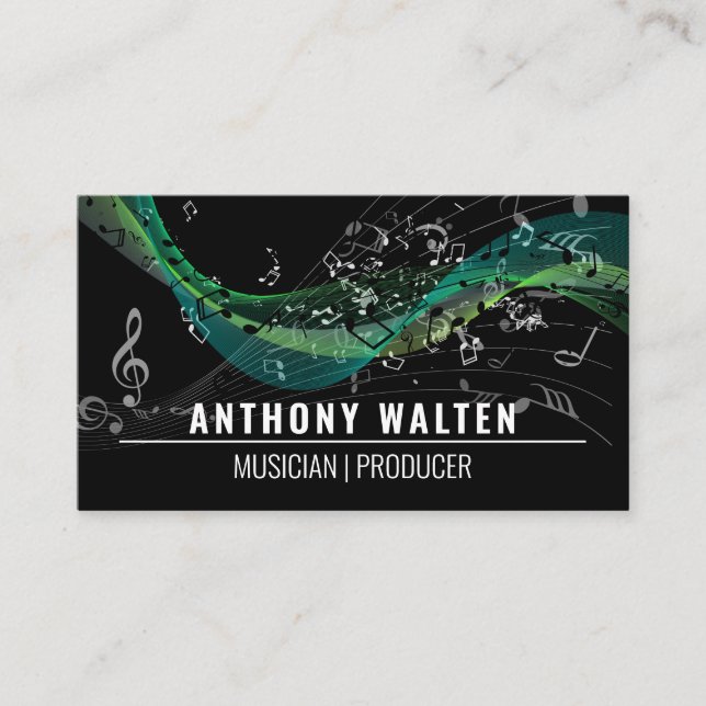 Tarjeta De Visita Notas musicales | Sonido (Anverso)