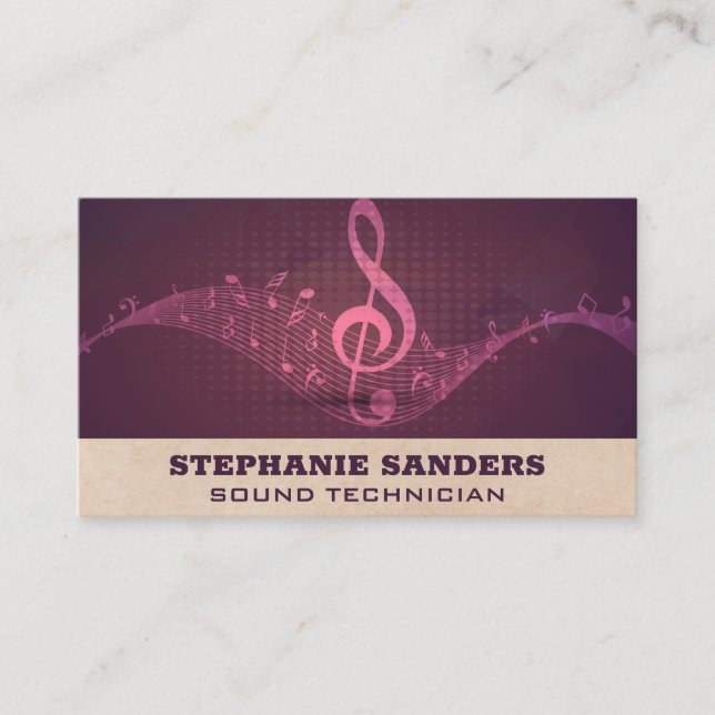 Tarjeta De Visita Notas musicales | Sonido (Anverso)