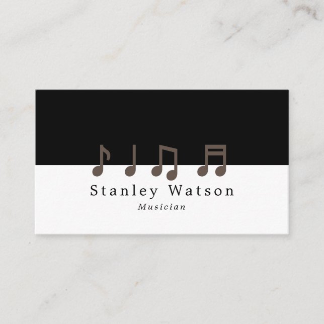 Tarjeta De Visita Notas musicales, vocalista profesional (Anverso)
