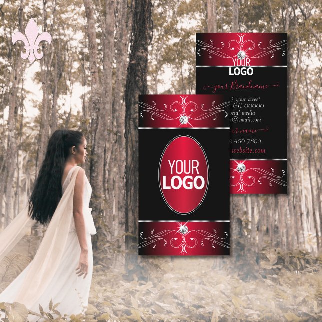 Tarjeta De Visita Novedad Ornamentos Rojo Negro Jewels Añadir logoti (Subido por el creador)