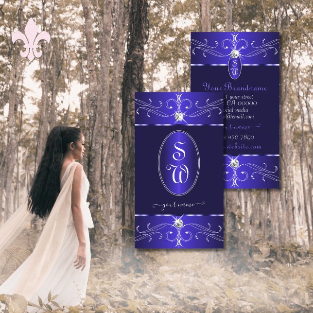 Tarjeta De Visita Novedad Ornamentos Royal Blue Ornate Moda de Inici (Subido por el creador)