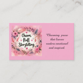 Tarjeta De Visita Novelista de escritores rosados con encanto para n