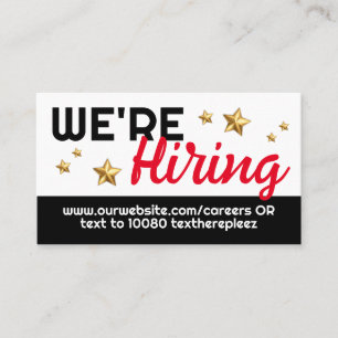 Tarjeta De Visita Now hiring help wanted employment job posting