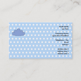 Tarjeta De Visita Nube azul en puntos de polca azules y blancos