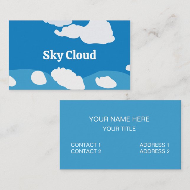 Tarjeta De Visita Nube de cielo azul (Anverso / Reverso)