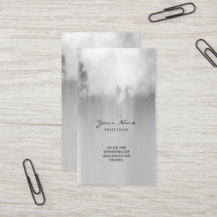 Tarjeta De Visita Nube de lluvia metálica de los gris plateados