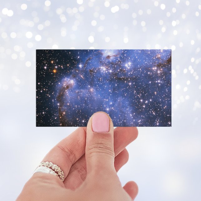 Tarjeta De Visita Nube de Magallanes Pequeña (Create your own minimalist blue celestial photo business card.)