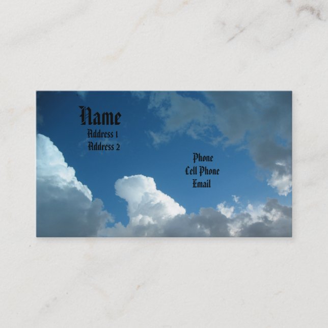 Tarjeta De Visita Nubes (Anverso)