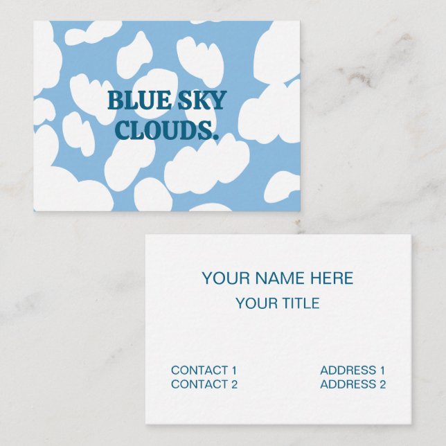 Tarjeta De Visita Nubes azul cielo nubes (Anverso / Reverso)
