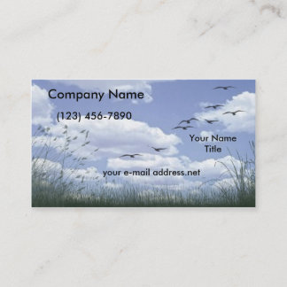 Tarjeta De Visita Nubes Cielos Azules Aves