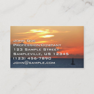Tarjeta De Visita Nubes de atardecer y navegación marítima