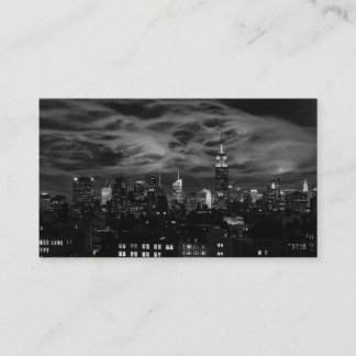Tarjeta De Visita Nubes etéreas: NYC Skyline, ESB Blanco y Negro