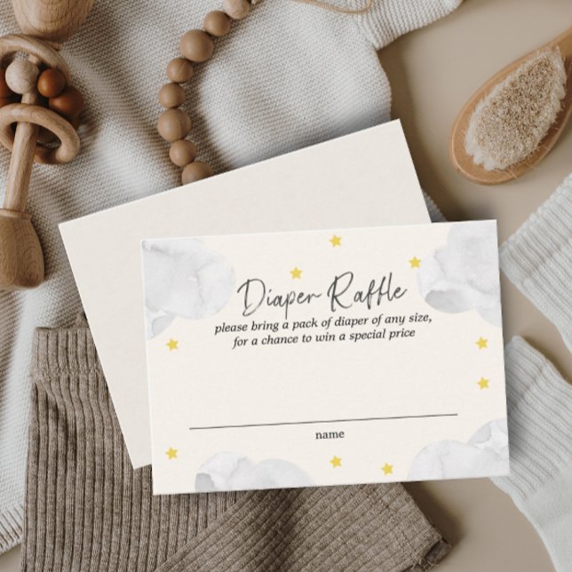 Tarjeta De Visita Nubes género Neutral Baby Shower Diaper Raffle (Subido por el creador)