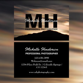 Tarjeta De Visita Nubes irlandesas Montaña Silhouette Black