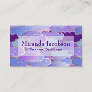 Tarjeta De Visita Nubes japonesas, luz tenue, violeta y púrpura pro