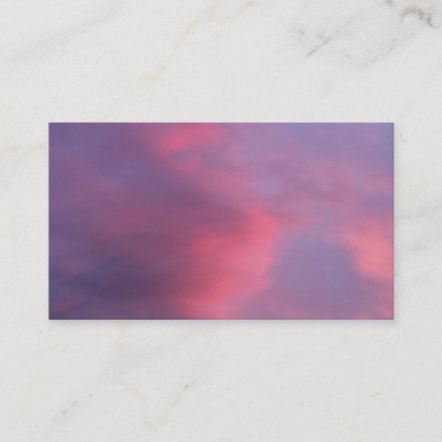 Tarjeta De Visita Nubes Rosadas Azules (Anverso)