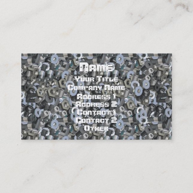 Tarjeta De Visita Nueces y pernos (Anverso)