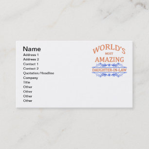 Tarjeta De Visita Nuera asombrosa