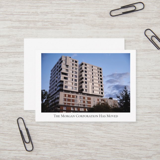 Tarjeta De Visita Nuestra Compañía Ha Movido A Personalizados Constr (Anverso/Reverso In Situ)