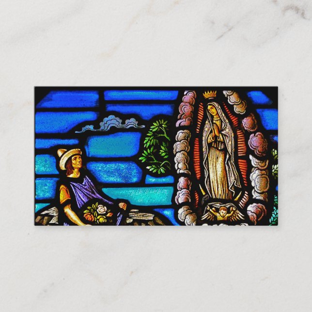 Tarjeta De Visita Nuestro Senora vitral de señora Guadalupe Nuestra (Anverso)