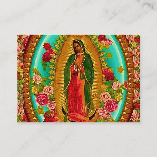 Tarjeta De Visita Nuestro Virgen María mexicano del santo de señora (Anverso)