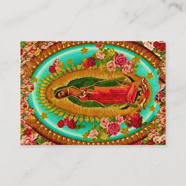 Tarjeta De Visita Nuestro Virgen María mexicano del santo de señora (Anverso)