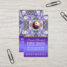 Tarjeta De Visita Nueva era holística para curar la energía en ángul