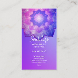 Tarjeta De Visita Nueva Era Mandala de Meditación de Loto Violeta