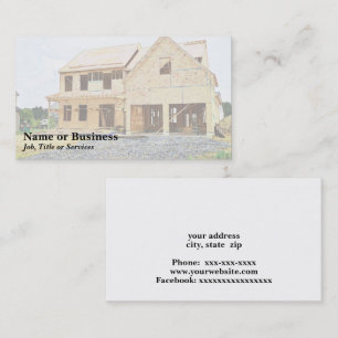 Tarjeta De Visita nueva vivienda familiar en construcción