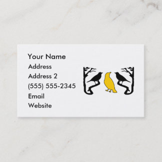 Tarjeta De Visita Nuevas aves Silhouette Black Yellow Business Cards