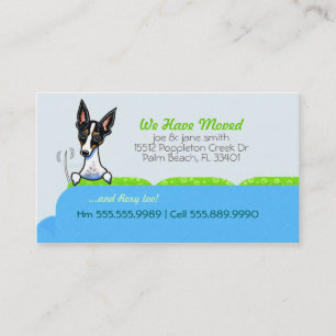 Tarjeta De Visita Nuevo azul feliz del perro de la dirección de
