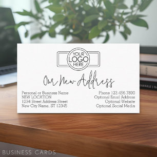 Tarjeta De Visita Nuevo cambio de dirección con logotipo comercial