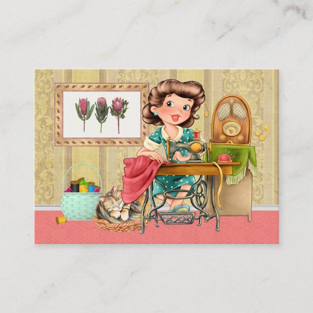 Tarjeta De Visita Nuevo coser / Seamstress / Moda (Anverso)
