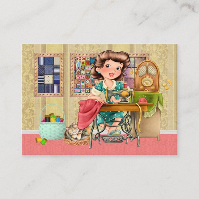 Tarjeta De Visita Nuevo coser / Seamstress / Moda (Anverso)