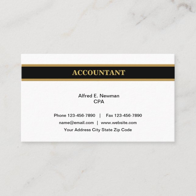 Tarjeta De Visita Nuevo CPA Contable Clásico (Anverso)