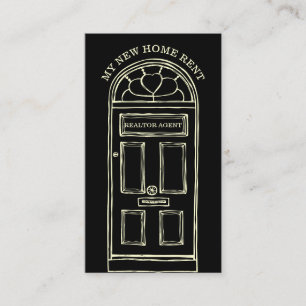 Tarjeta De Visita Nuevo hogar del agente inmobiliario negro