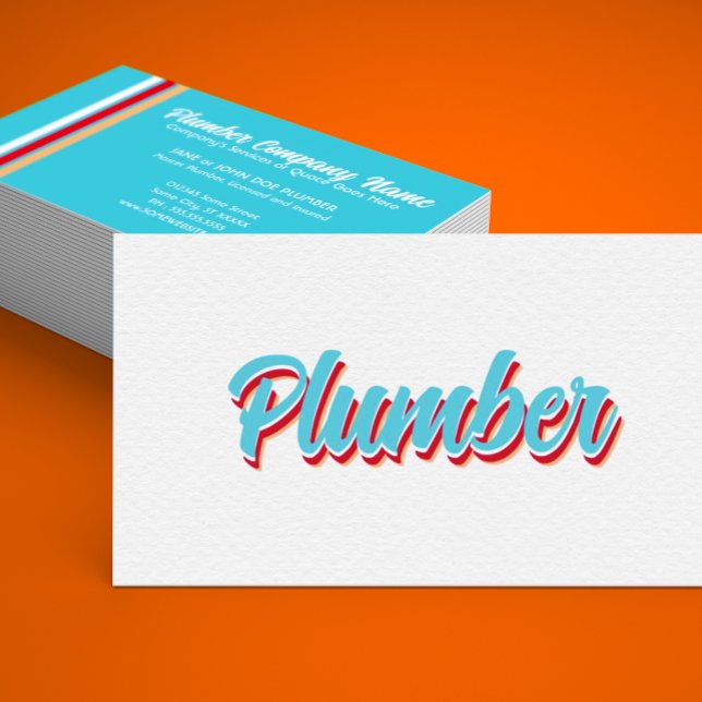 Tarjeta De Visita Nuevo plomero retro (retro plumber business card)