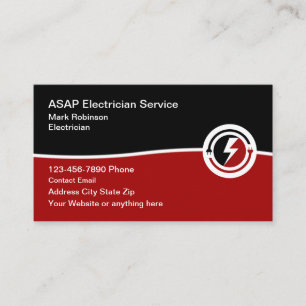 Tarjeta De Visita Nuevo Servicio de Electricidad Moderno