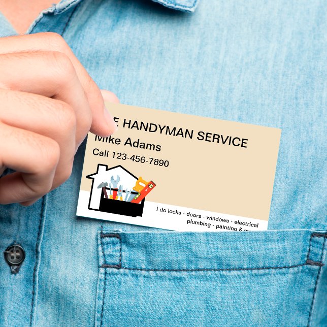 Tarjeta De Visita Nuevo servicio de Handyman (Subido por el creador)