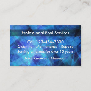 Tarjeta De Visita Nuevo servicio de piscina