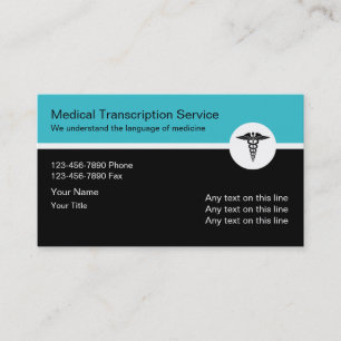 Tarjeta De Visita Nuevos servicios de transcripción médica