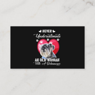 Tarjeta De Visita Nunca subestimes a una anciana con schnauzer