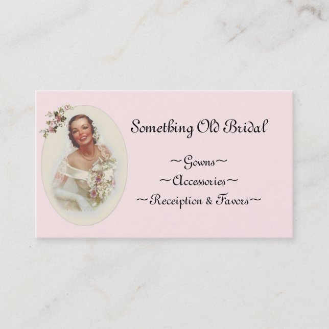 Tarjeta de visita nupcial de la tienda (Anverso)